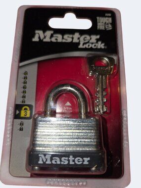 Master Lock 22D Padlock With Key 3/8-Inch Shackle Steel Design New Sealed Packag